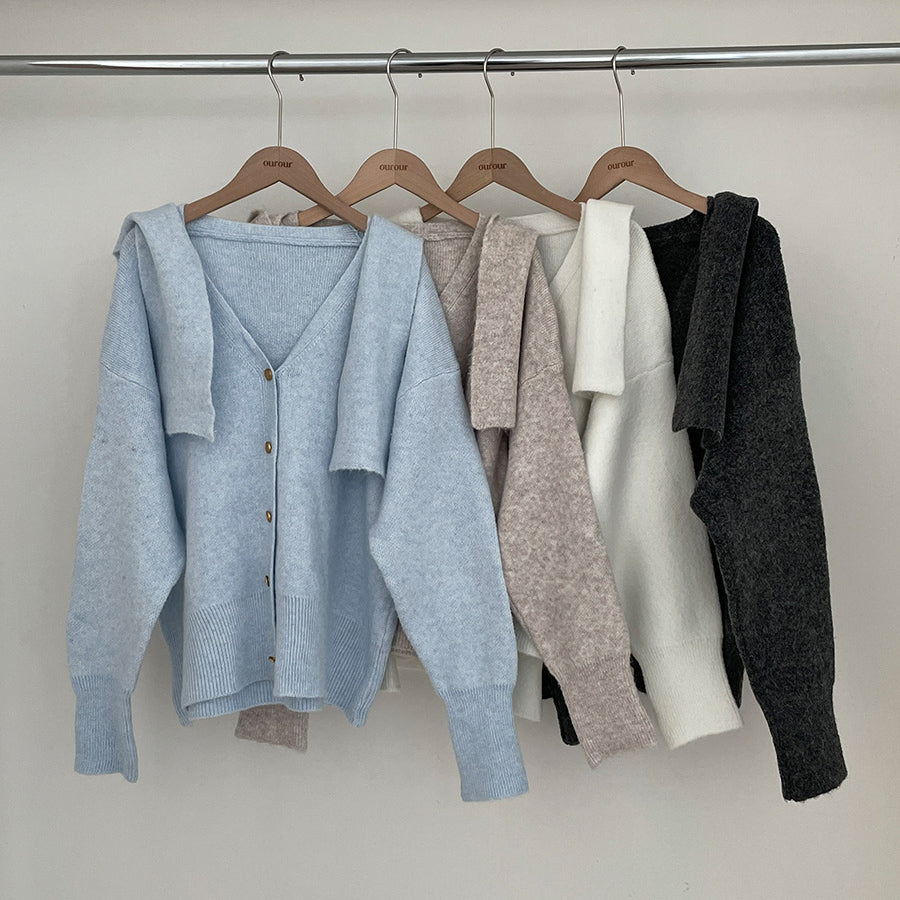 ☃️馬海毛披肩+開襟衫兩件套♥