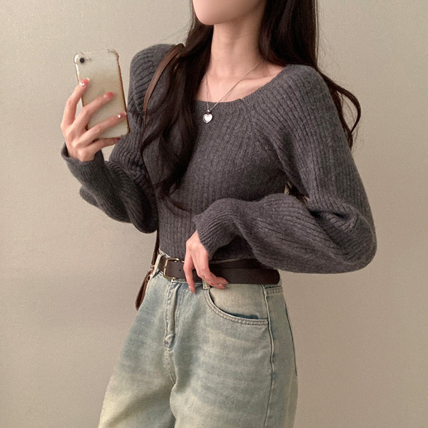 🎀仙女必備!方領鎖骨針織衫✨