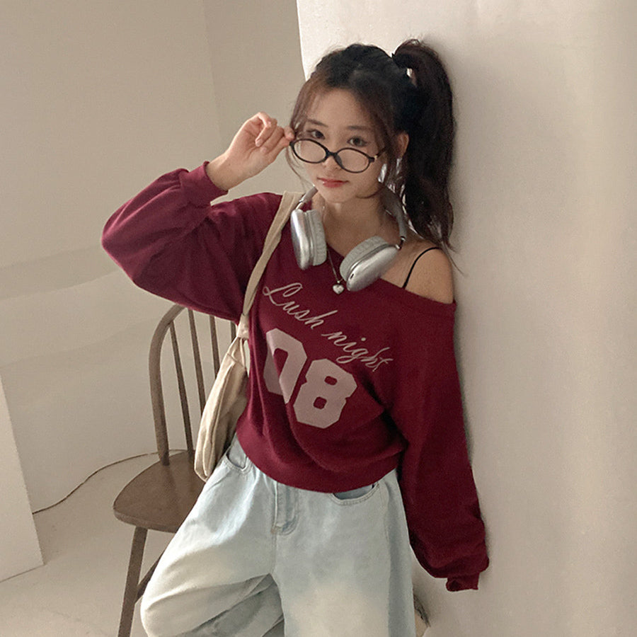 ✨08字母印花單肩衞衣♥️✨