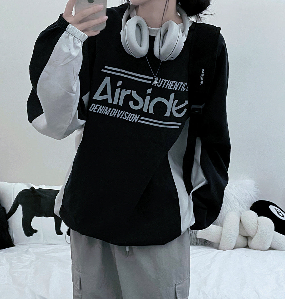 ✈️Airside印花拼色衛衣