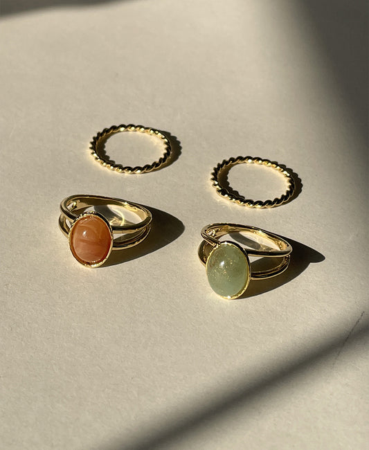 韓國製寶石戒指2ps套裝_EH01