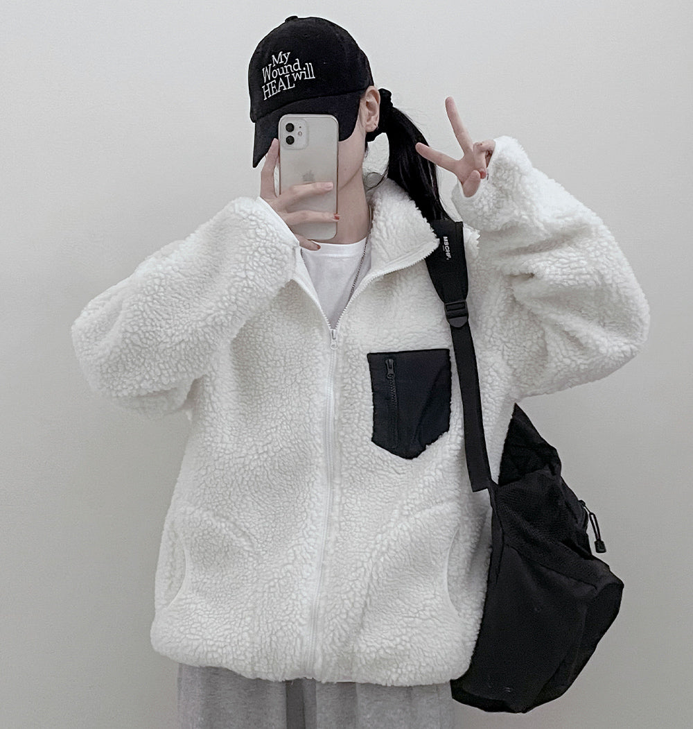 🐑羊羔毛抓絨拉鍊外套
