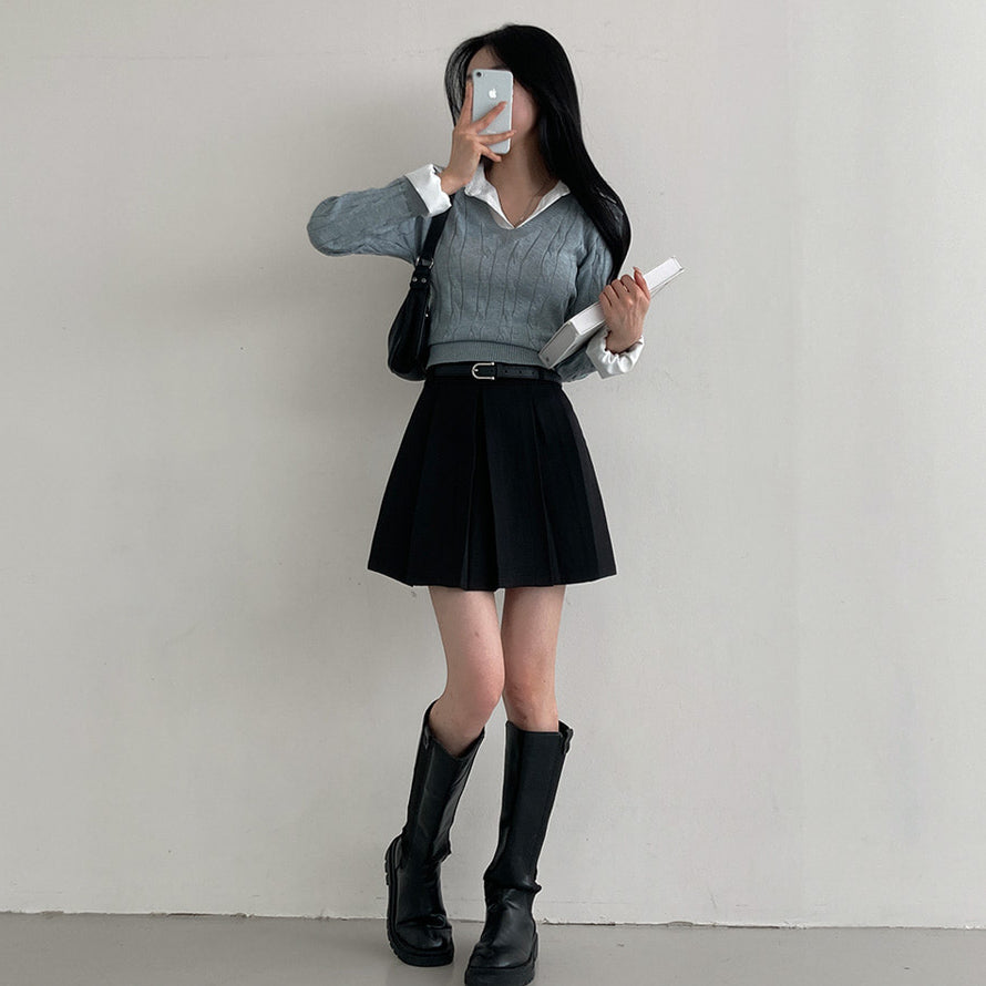 春款新品9折💐 3色入🔥腰帶百褶短裙