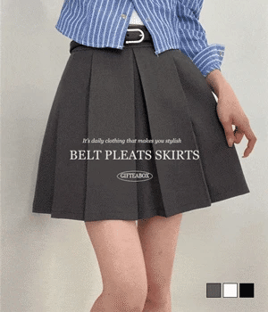 3色入🔥腰帶百褶短裙