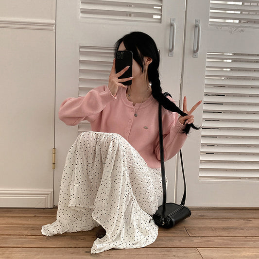 🍰波點蓬蓬百褶長裙