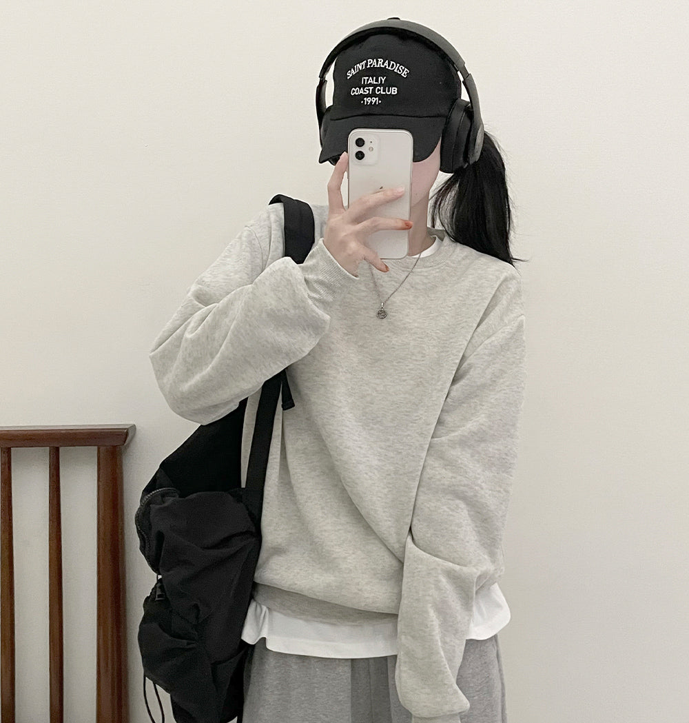 【🔥12色】拉絨素色寬鬆衛衣