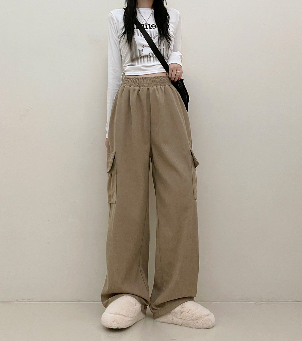 【現貨beige/ivory/black】8色🍡燈芯絨工裝長褲