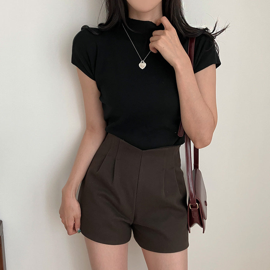 🍂春季柔軟半高領短袖針衫