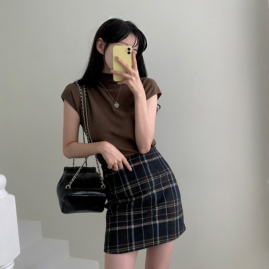 🍂春季柔軟半高領短袖針衫