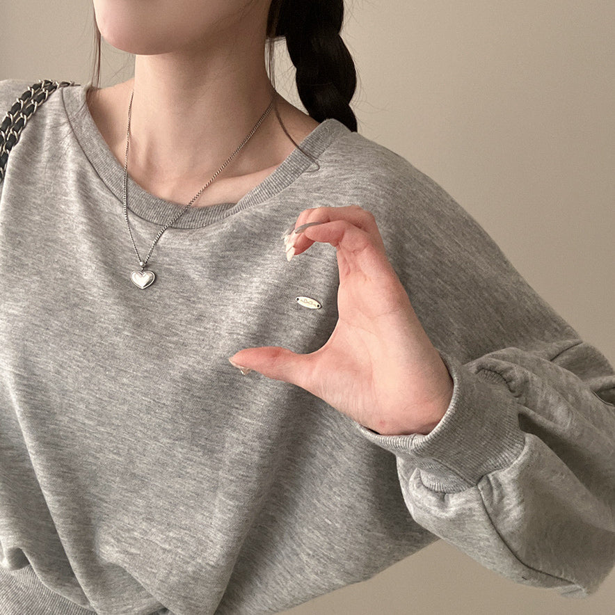 【現貨灰、藍】Off-Shoulder銀標衞衣✨