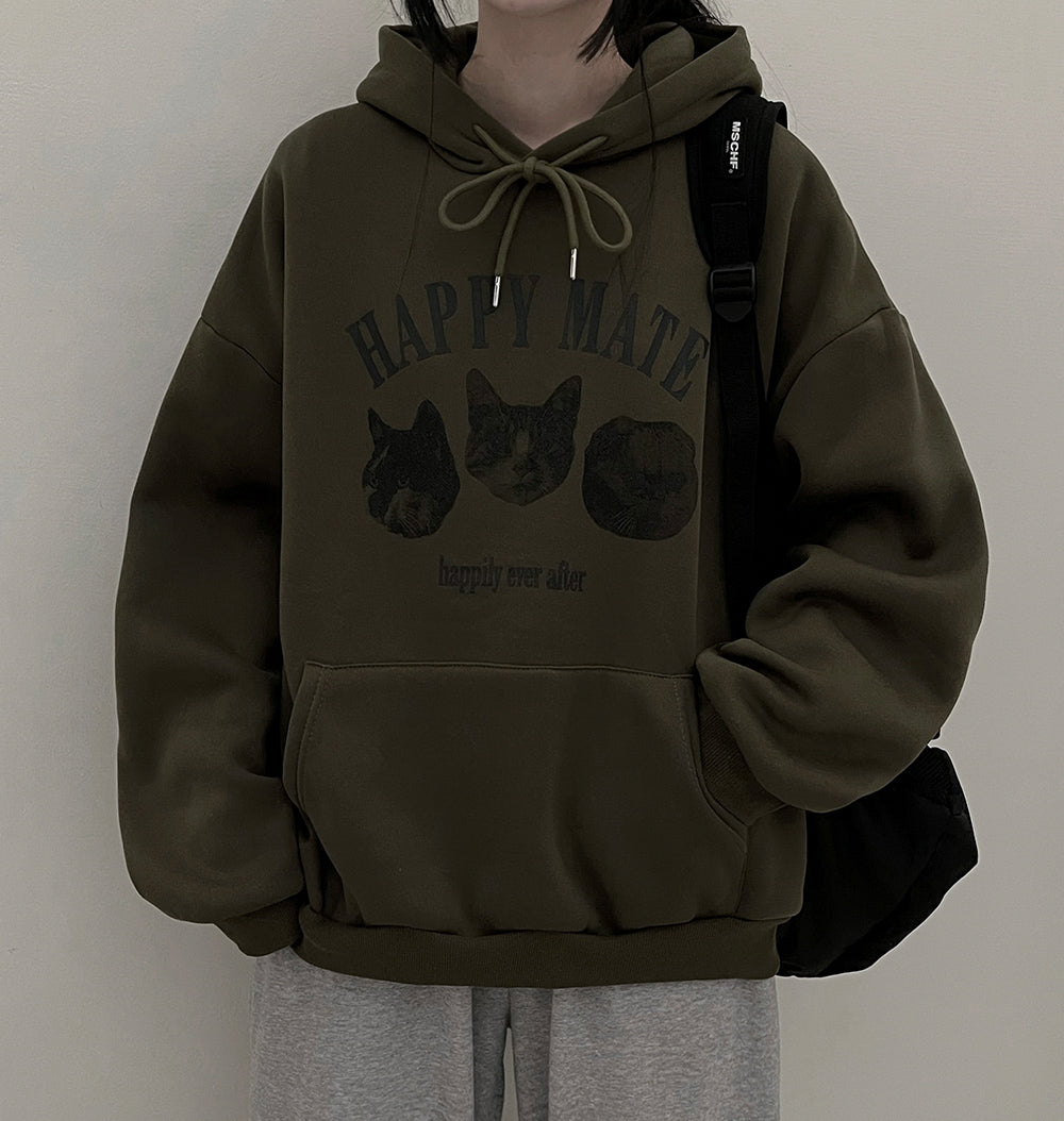 韓製Happy Mate🐈小貓連帽衛衣