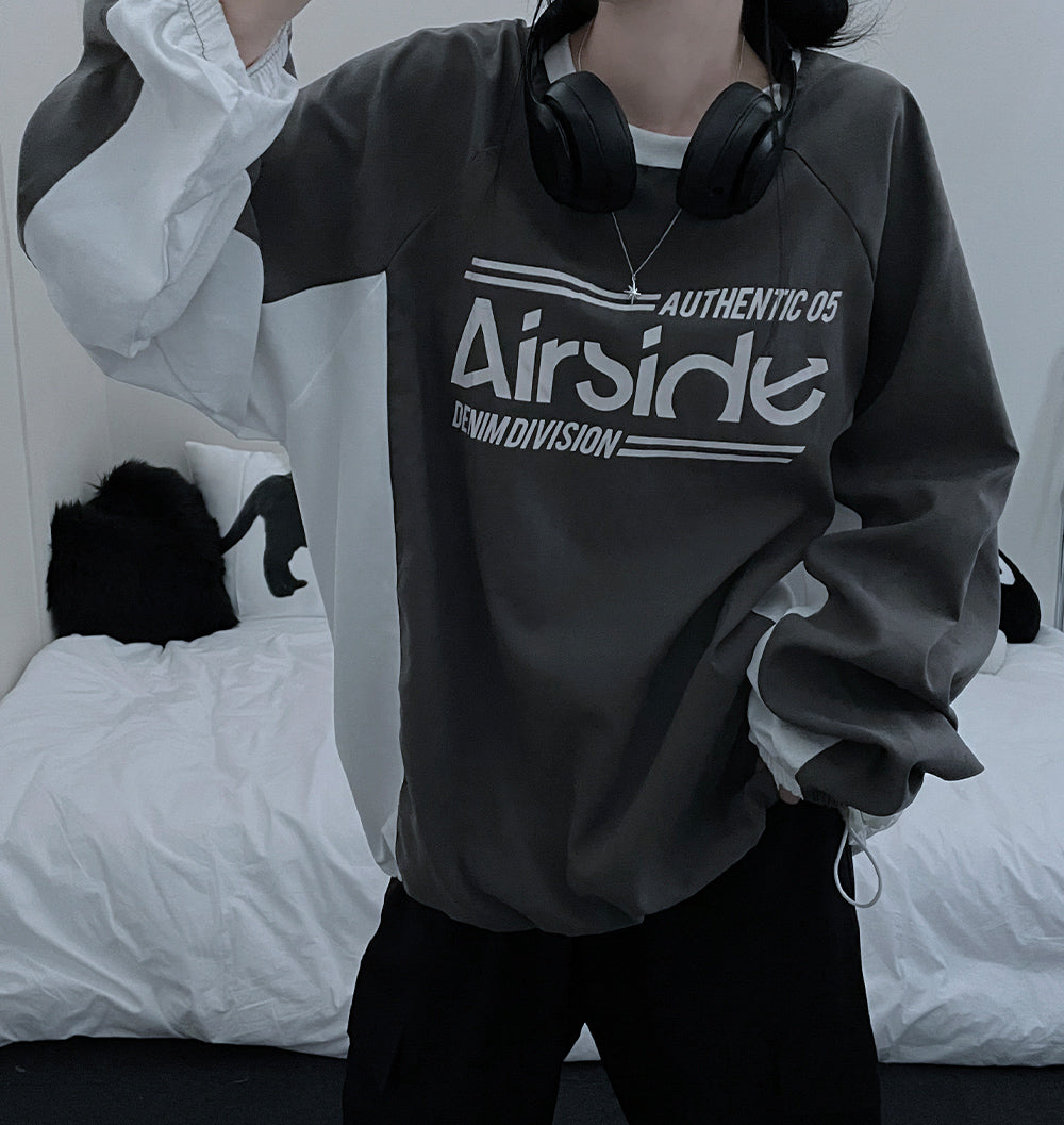 ✈️Airside印花拼色衛衣