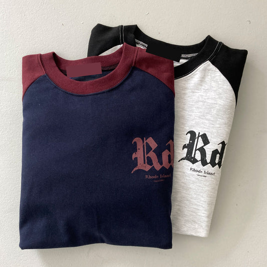 🍁Rhode字母拼色插肩衛衣