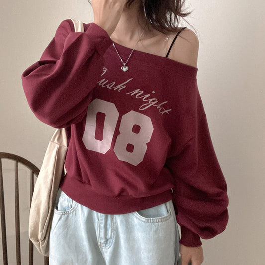 ✨08字母印花單肩衞衣♥️✨