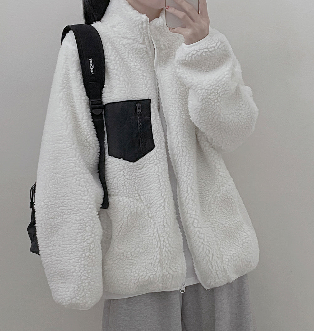 🐑羊羔毛抓絨拉鍊外套