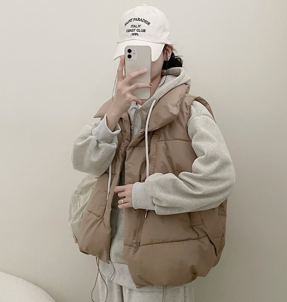 【L/XL】🥯寬鬆素色保暖棉背心