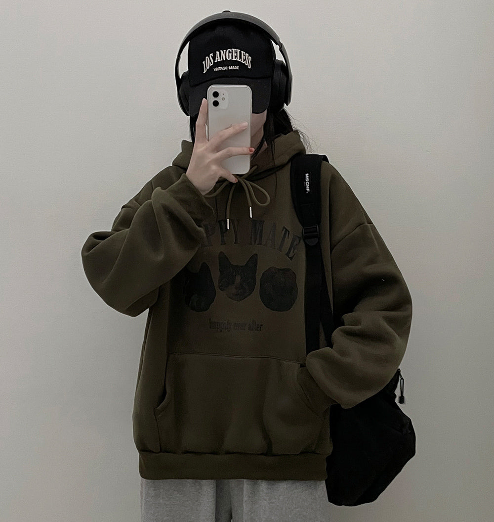 韓製Happy Mate🐈小貓連帽衛衣