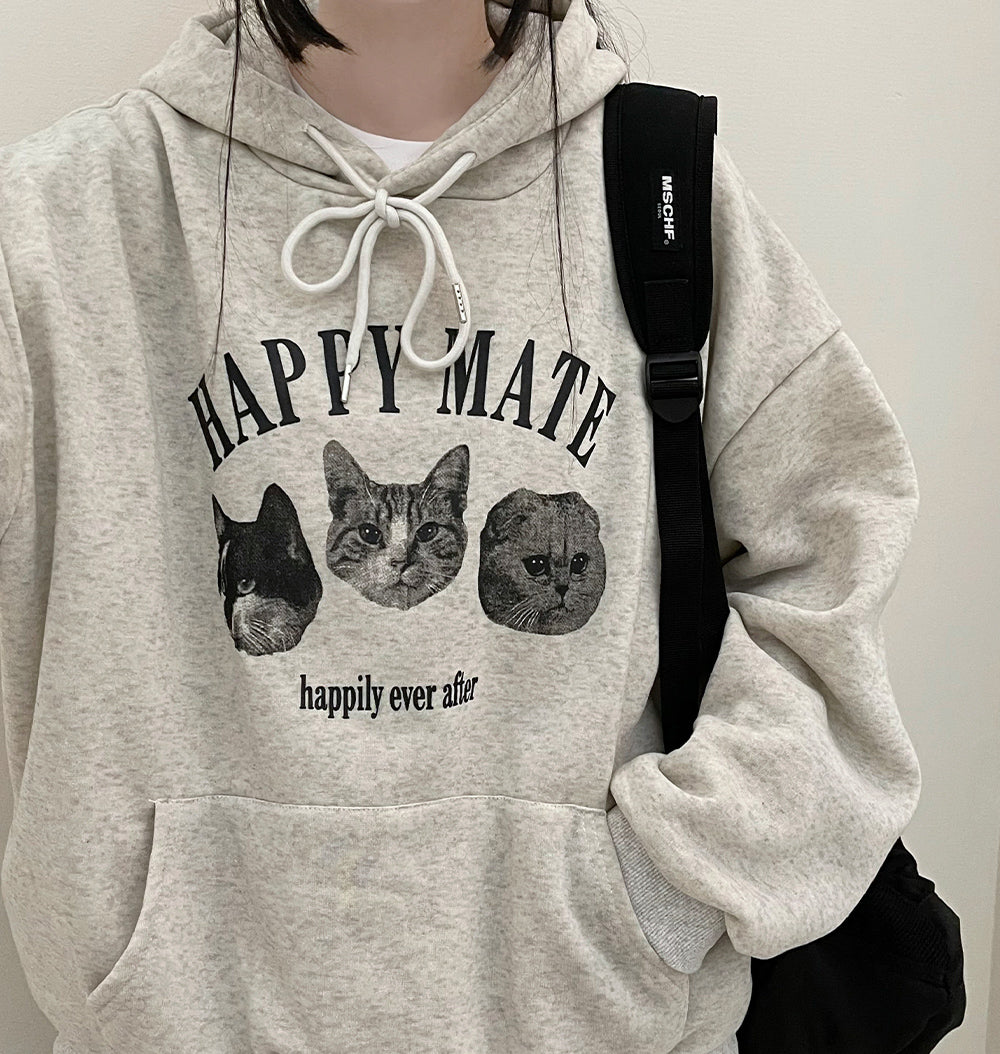 韓製Happy Mate🐈小貓連帽衛衣