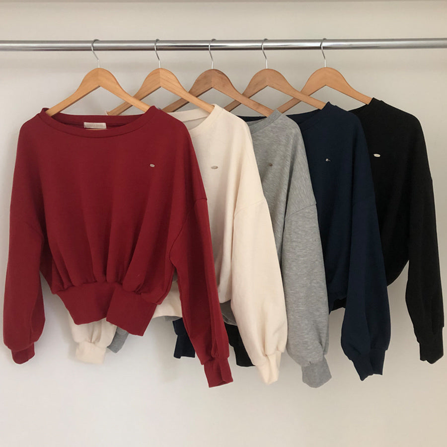 【現貨灰、藍】Off-Shoulder銀標衞衣✨