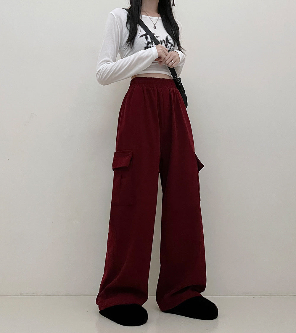 【現貨beige/ivory/black】8色🍡燈芯絨工裝長褲