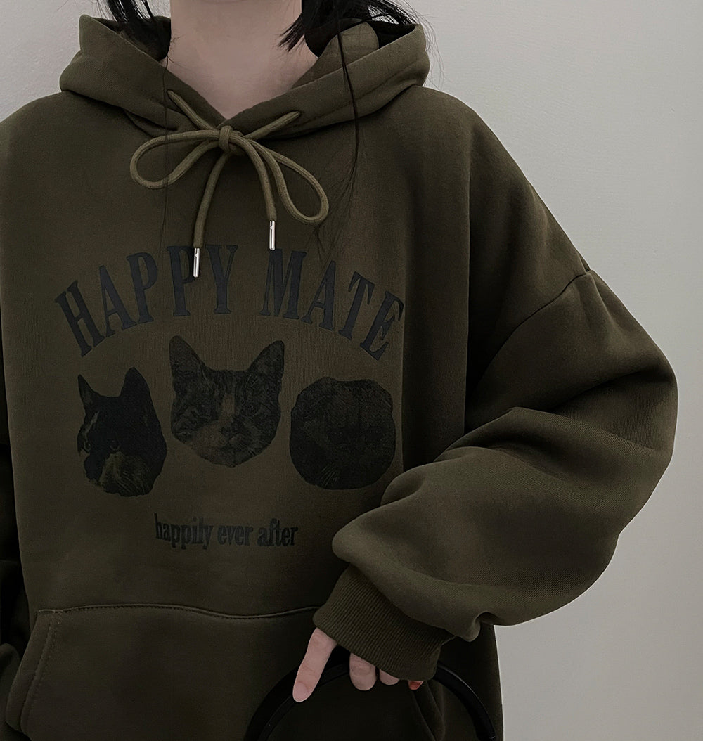 韓製Happy Mate🐈小貓連帽衛衣