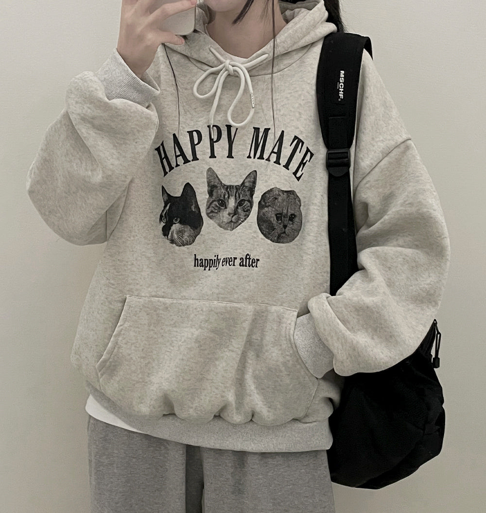韓製Happy Mate🐈小貓連帽衛衣