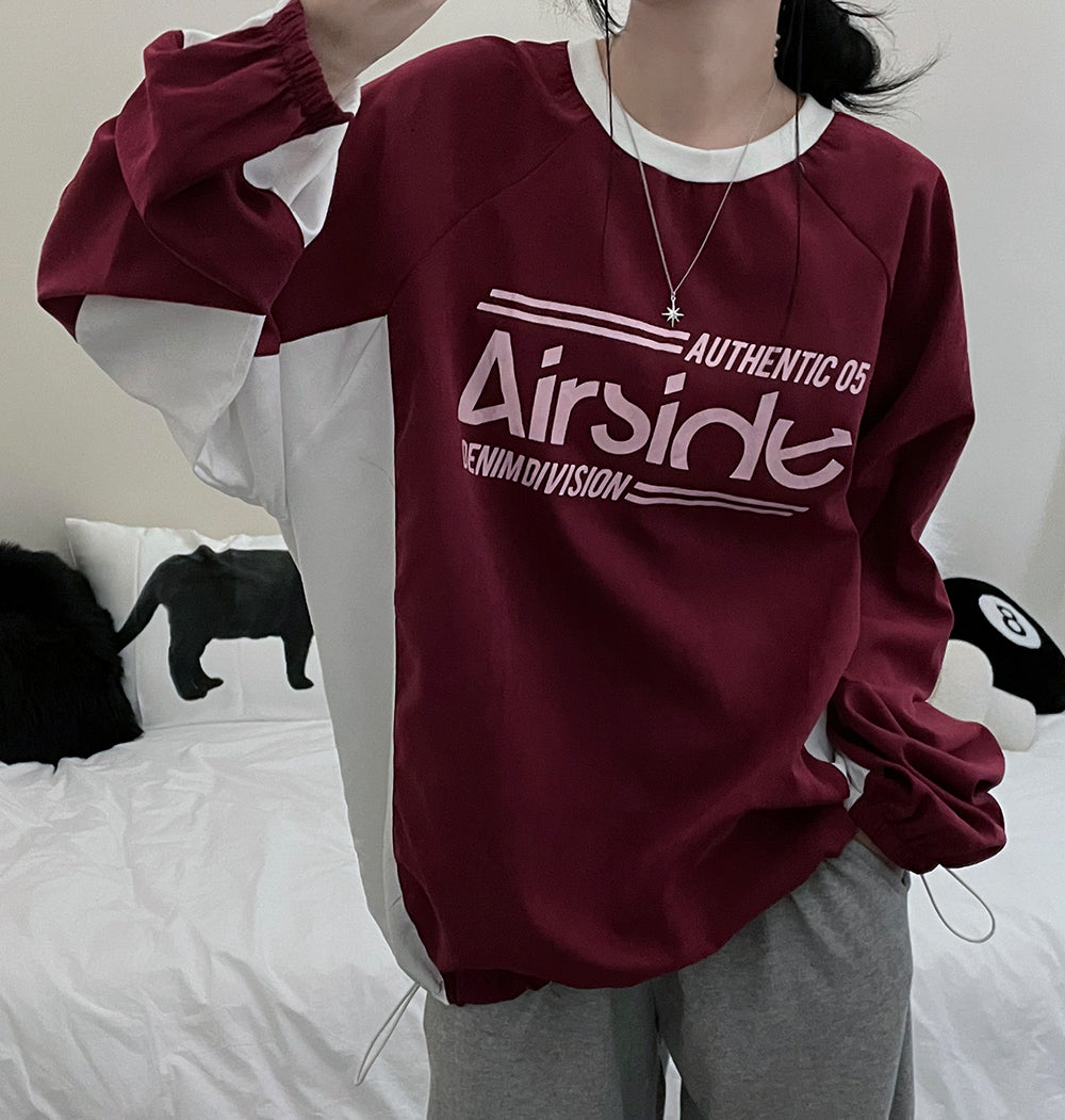 ✈️Airside印花拼色衛衣