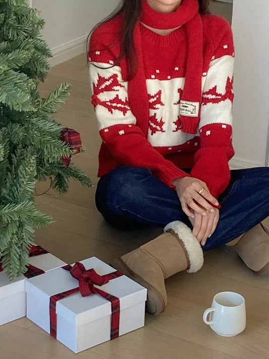 特價🎄聖誕費爾島毛衣+頸巾套裝❄️