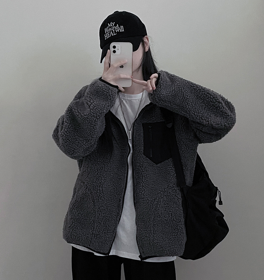 🐑羊羔毛抓絨拉鍊外套