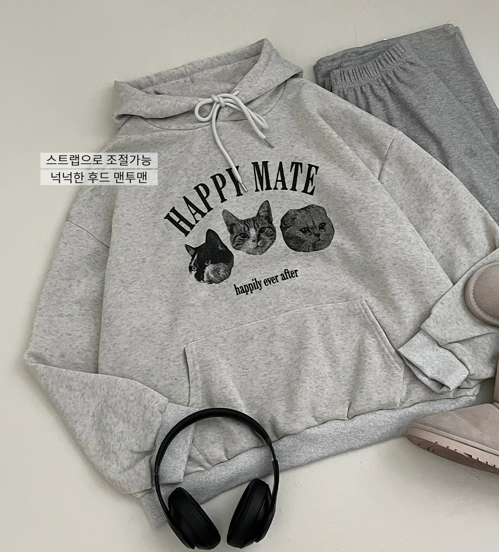 韓製Happy Mate🐈小貓連帽衛衣