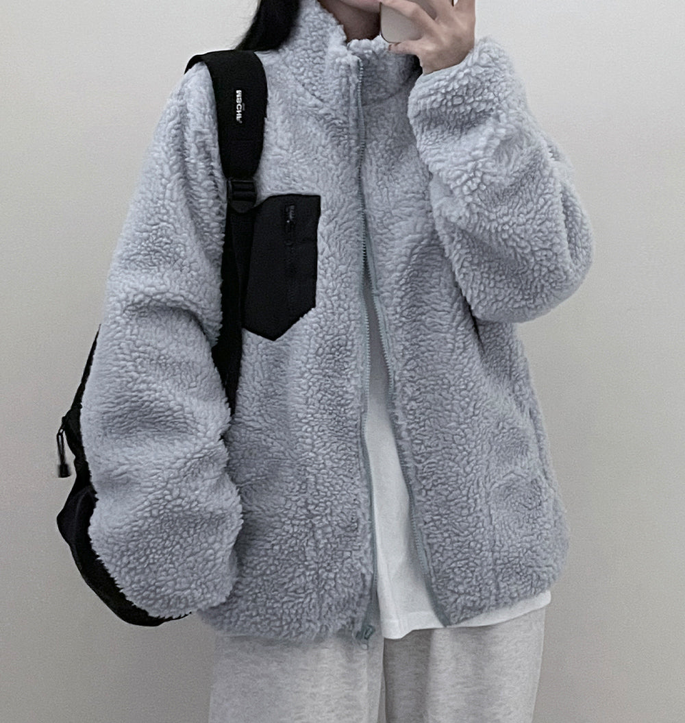 🐑羊羔毛抓絨拉鍊外套