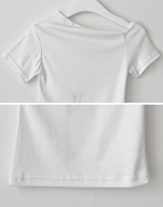 【現貨navy】💕韓製可愛露肩短袖T恤