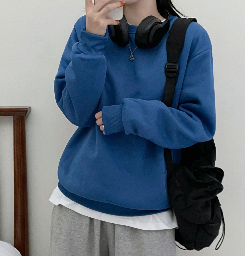 【🔥12色】拉絨素色寬鬆衛衣