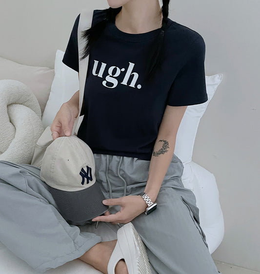 【現貨奶】🍞UGH.字母拼色短袖T恤