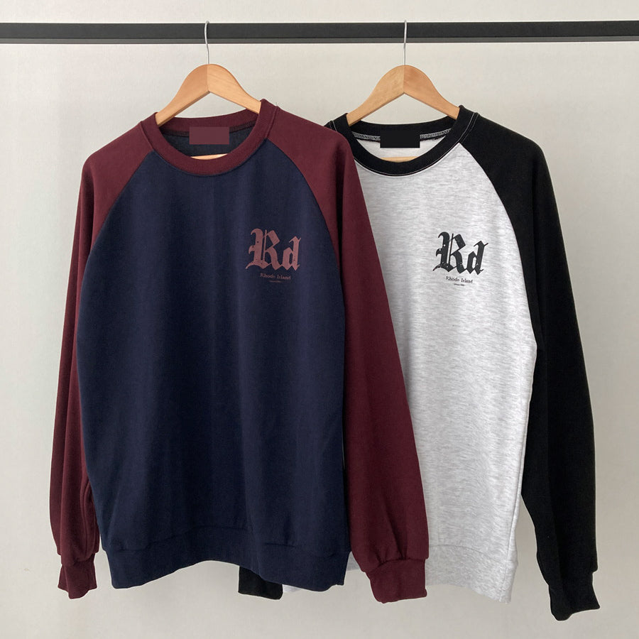 🍁Rhode字母拼色插肩衛衣