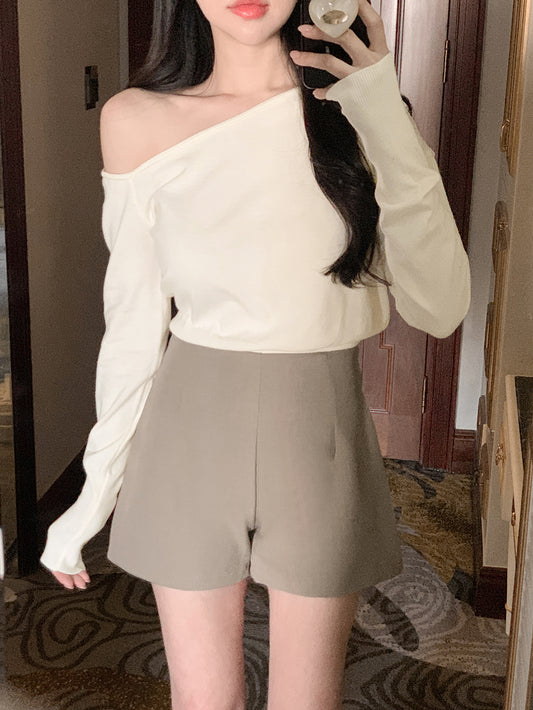 🥂不對稱露肩冷衫