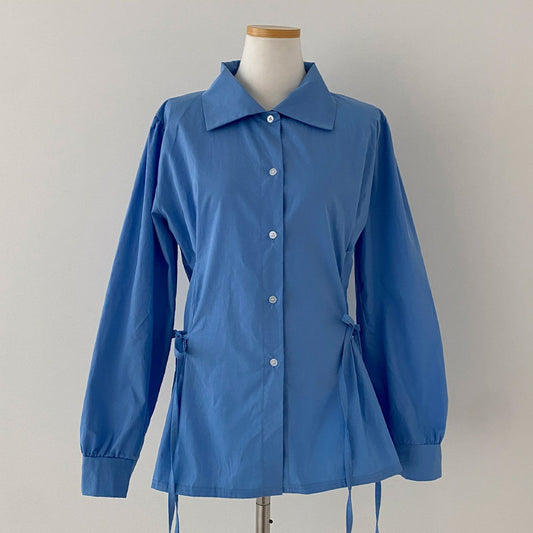 🥯側綁結長袖襯衫