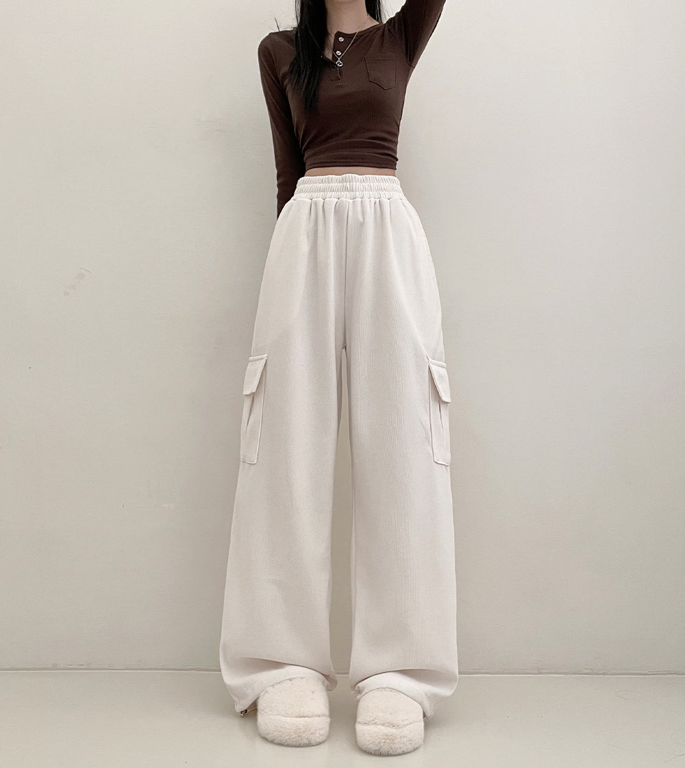 【現貨beige/ivory/black】8色🍡燈芯絨工裝長褲