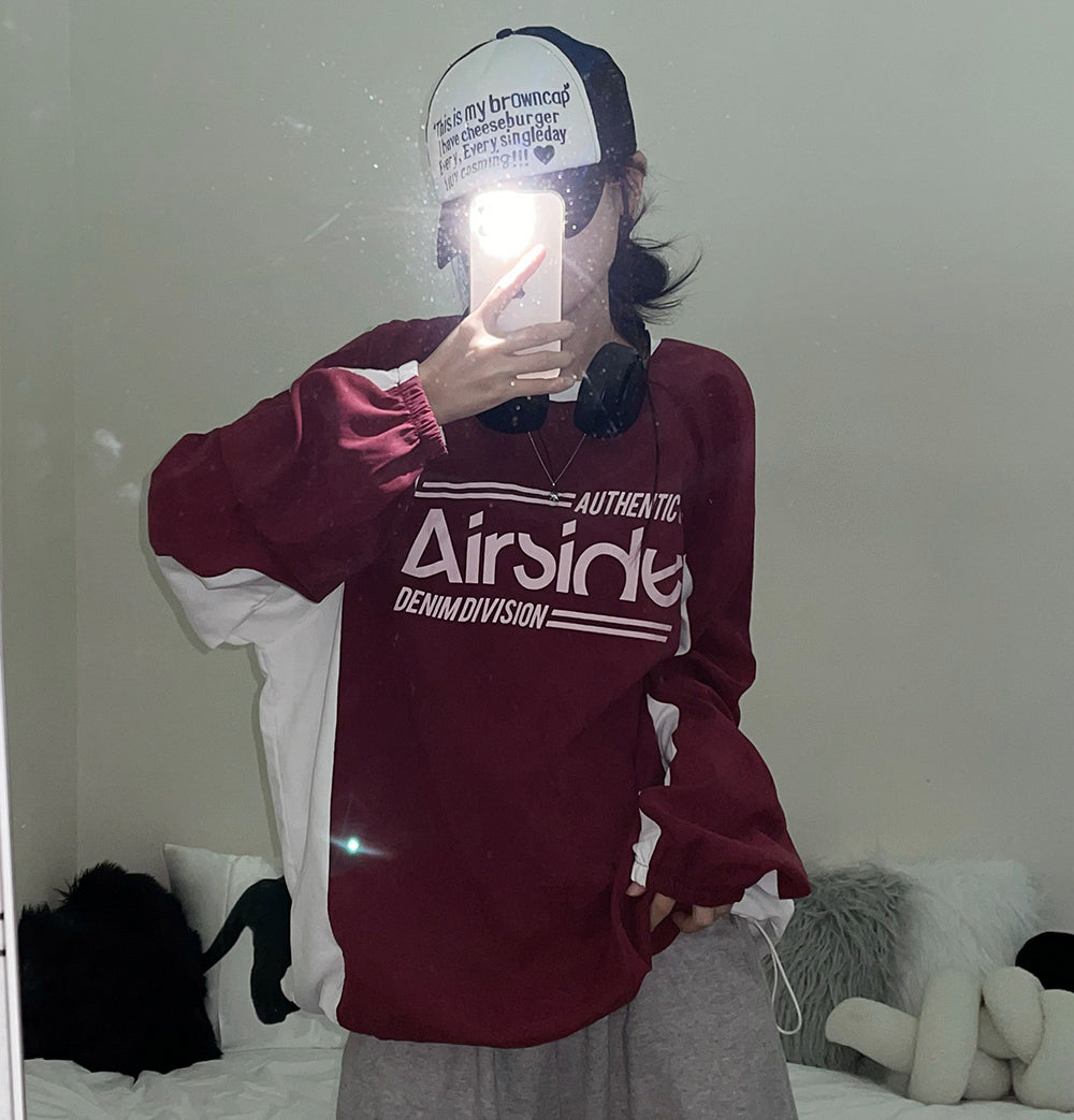 ✈️Airside印花拼色衛衣