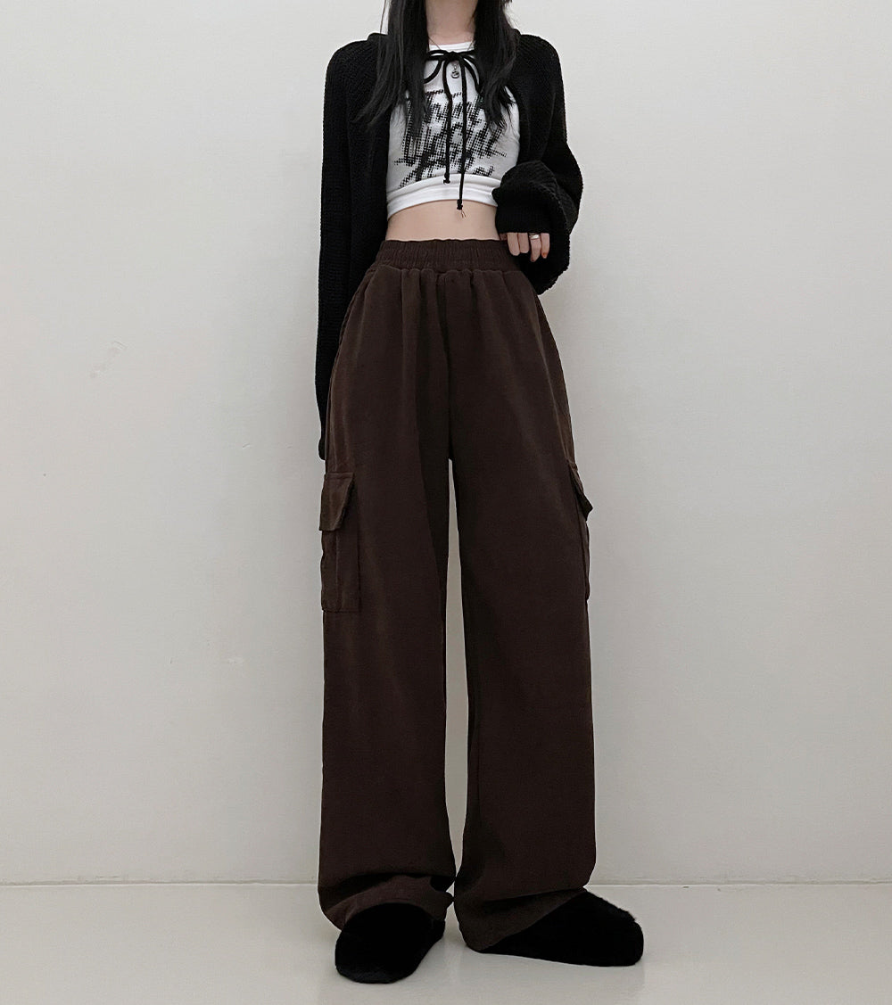 【現貨beige/ivory/black】8色🍡燈芯絨工裝長褲