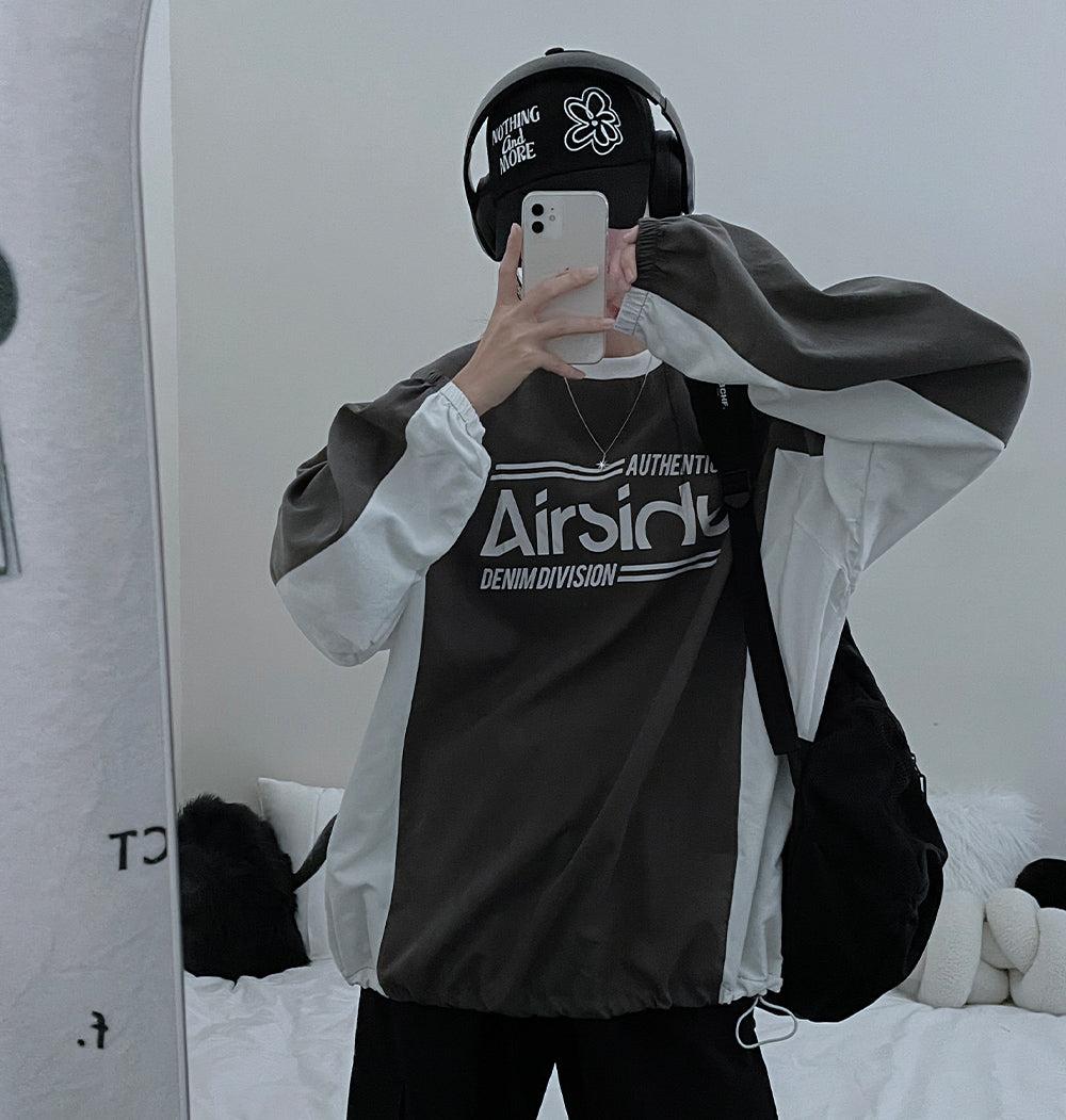 ✈️Airside印花拼色衛衣