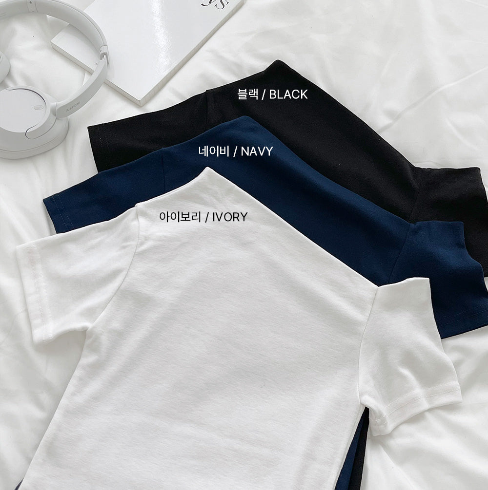【現貨navy】💕韓製可愛露肩短袖T恤
