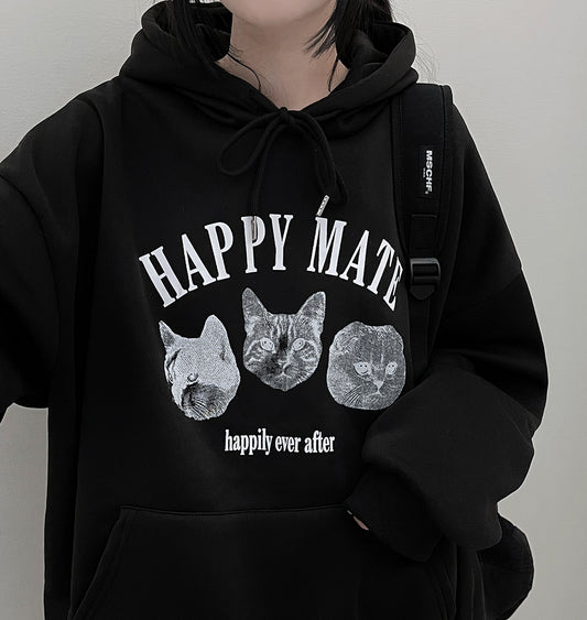 韓製Happy Mate🐈小貓連帽衛衣