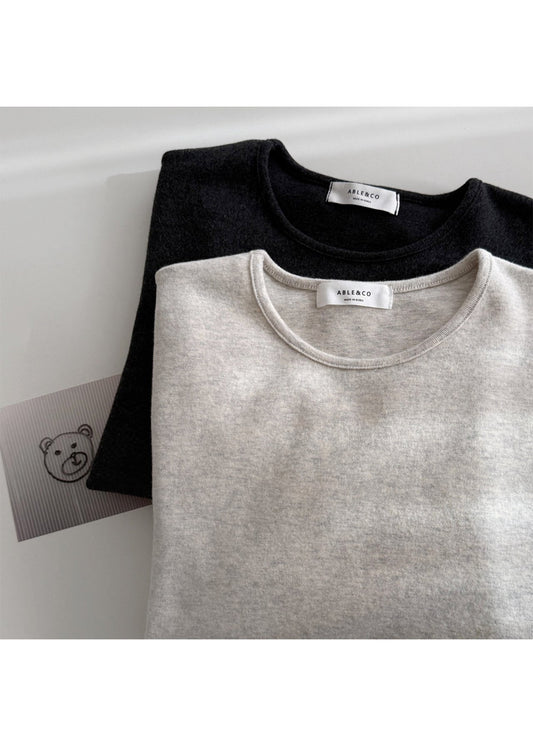 軟軟糯糯長袖圓領T恤