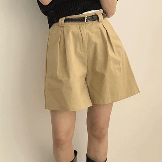 【現貨BlackM】打摺腰帶棉質短褲(S-L)