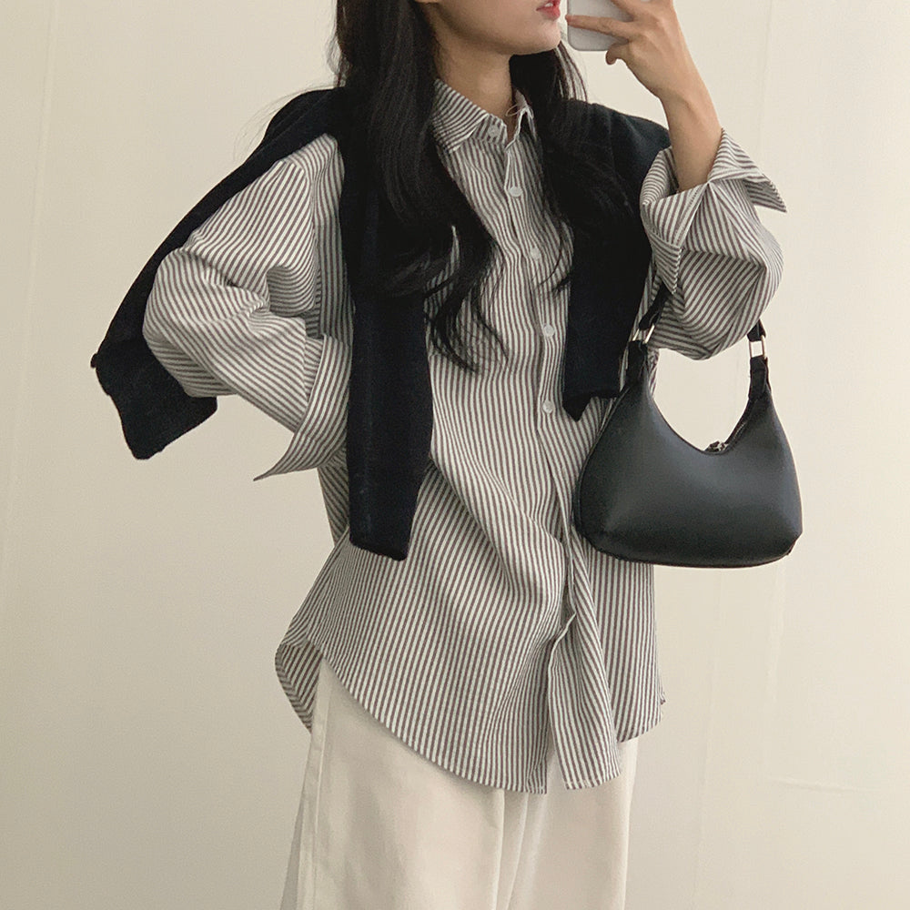 韓製🇰🇷條紋寬鬆恤衫