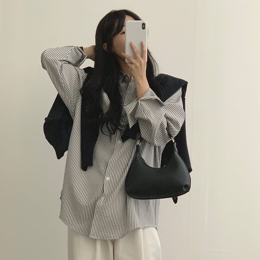 韓製🇰🇷條紋寬鬆恤衫
