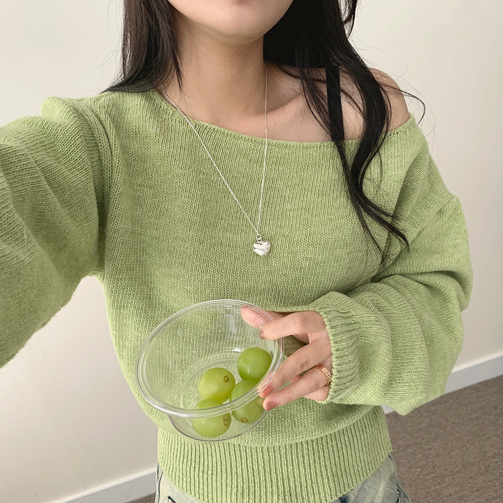 【現貨紫】🥨韓製船領針織衫