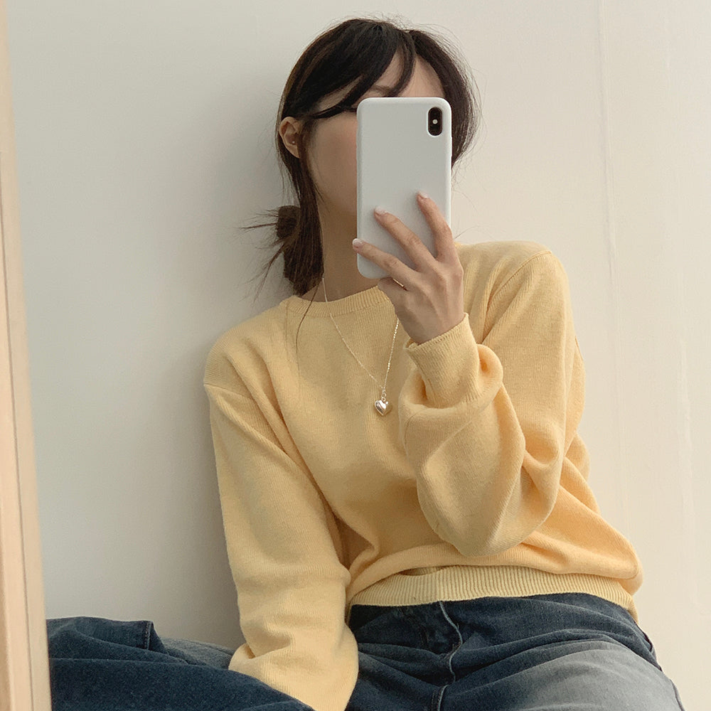 【現貨Oat/ Gray】韓製🐑冬日羊毛圓領針織衫
