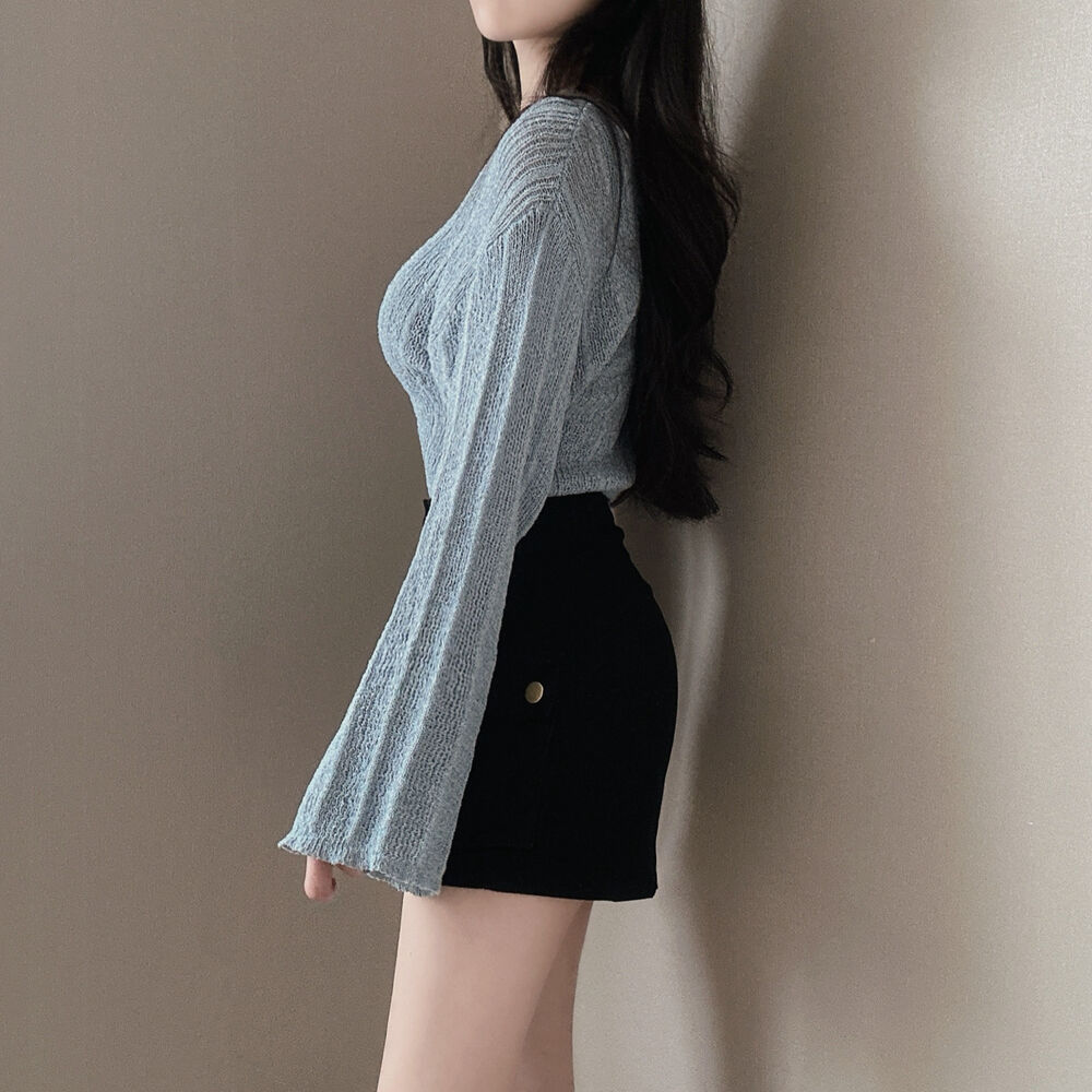 【現貨藍、黑】背心+抽繩長袖針織兩件套